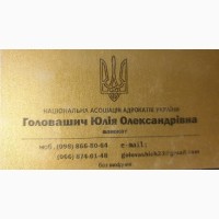 Адвокат Головашич Юлія Олександрівна. Правова допомога в різних галyзях права